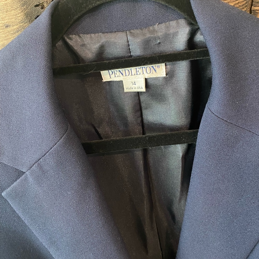 Navy Pendleton Suit Jacket Size 14 - image 2